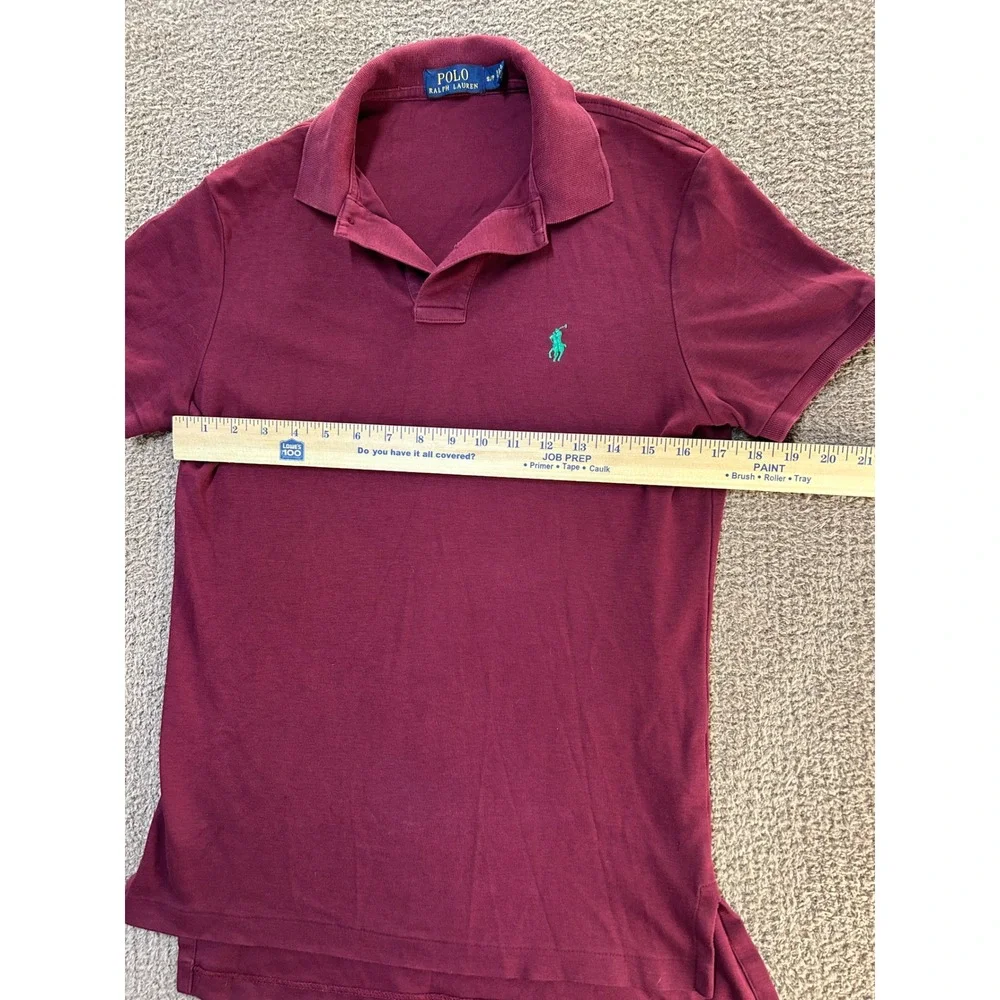 Polo Ralph Lauren Mens Small Burgundy Maroon Short Sleeve Pony Logo Polo Shirt